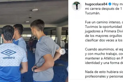 POSTEO. Colace le dedicó unas palabras a los hinchas del 