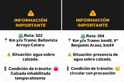 Las lluvias provocaron anegamientos y cortaron el tránsito en cinco rutas provinciales