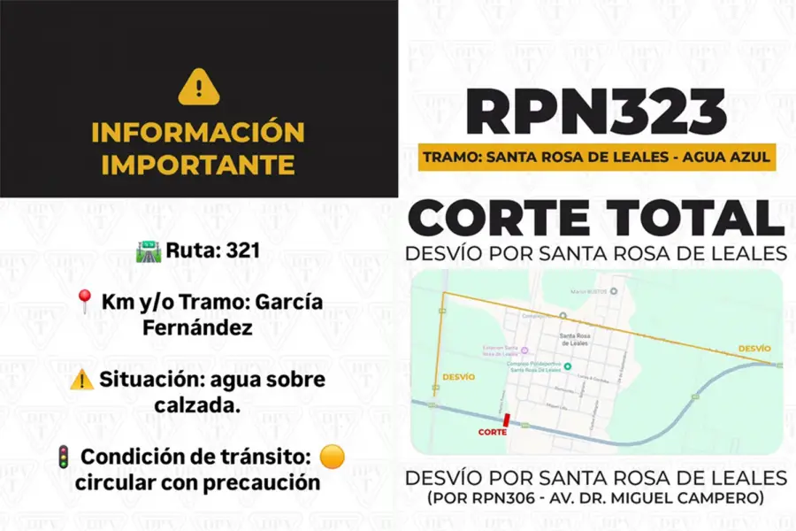 Las lluvias provocaron anegamientos y cortaron el tránsito en cinco rutas provinciales