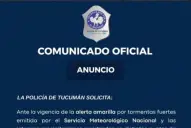 La Policía pidió evitar ríos y canales por las fuertes lluvias en Tucumán