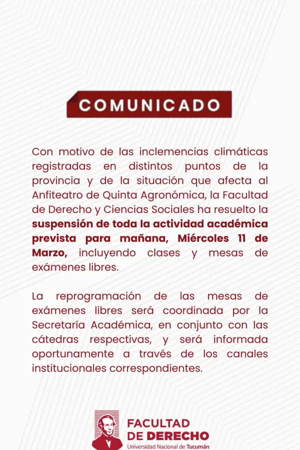 Suspendieron las clases en las escuelas experimentales y en facultades de la UNT