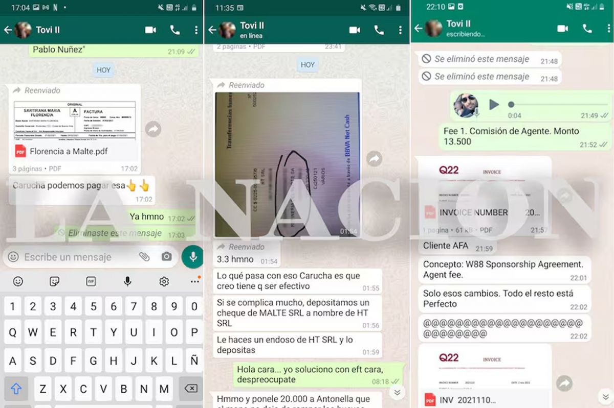 Los chats que vinculan a Toviggino con la empresa que compró la casa de Tévez