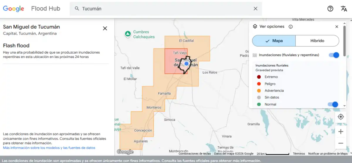 HERRAMIENTA. Así se visualiza Google Flood Hub.