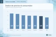 Según el Indec, la inflación de febrero fue de 2,9%