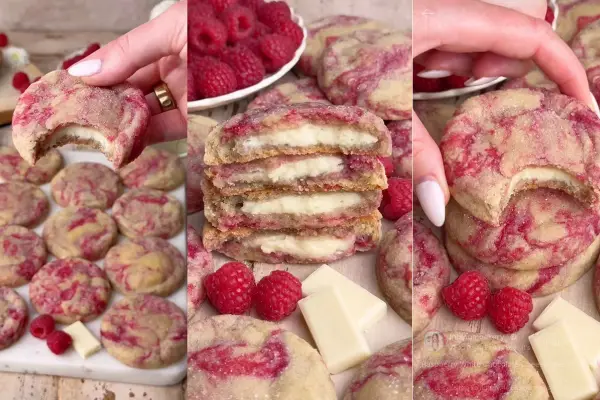 Cookies de frambuesa y cheesecake de chocolate blanco: las galletas que enamoran