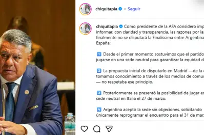 Chiqui Tapia explicó en redes por qué se canceló la Finalissima