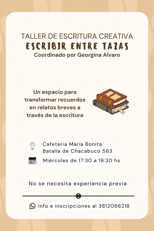 ESCRITURA. El taller propone crear relatos breves en un entorno distendido, con consignas creativas y encuentros semanales en un café.