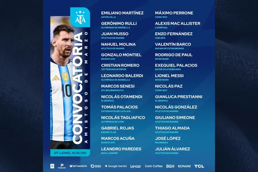LISTA COMPLETA. Estos son los nombres elegidos por Scaloni para el encuentro que se jugará en la Bombonera.