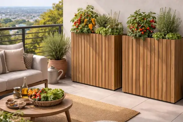 Macetas elevadas: la tendencia que transforma balcones y terrazas en 2026