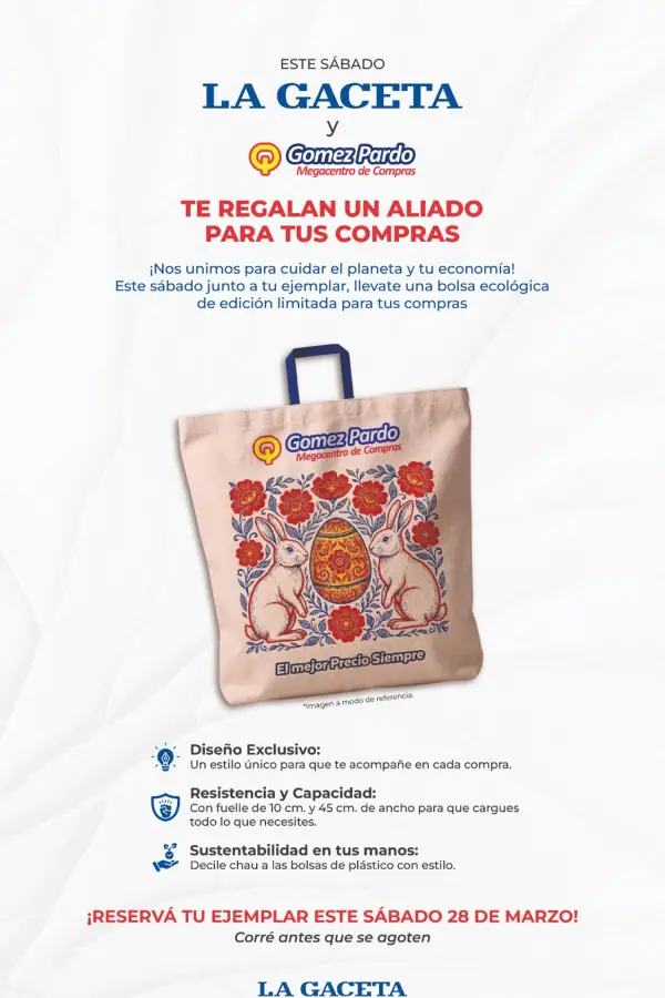 Alianza sustentable: este sábado, llévate una bolsa ecológica exclusiva con La Gaceta y Gomez Pardo