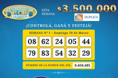 Los Números de Oro de LA GACETA del 29 de marzo de 2026