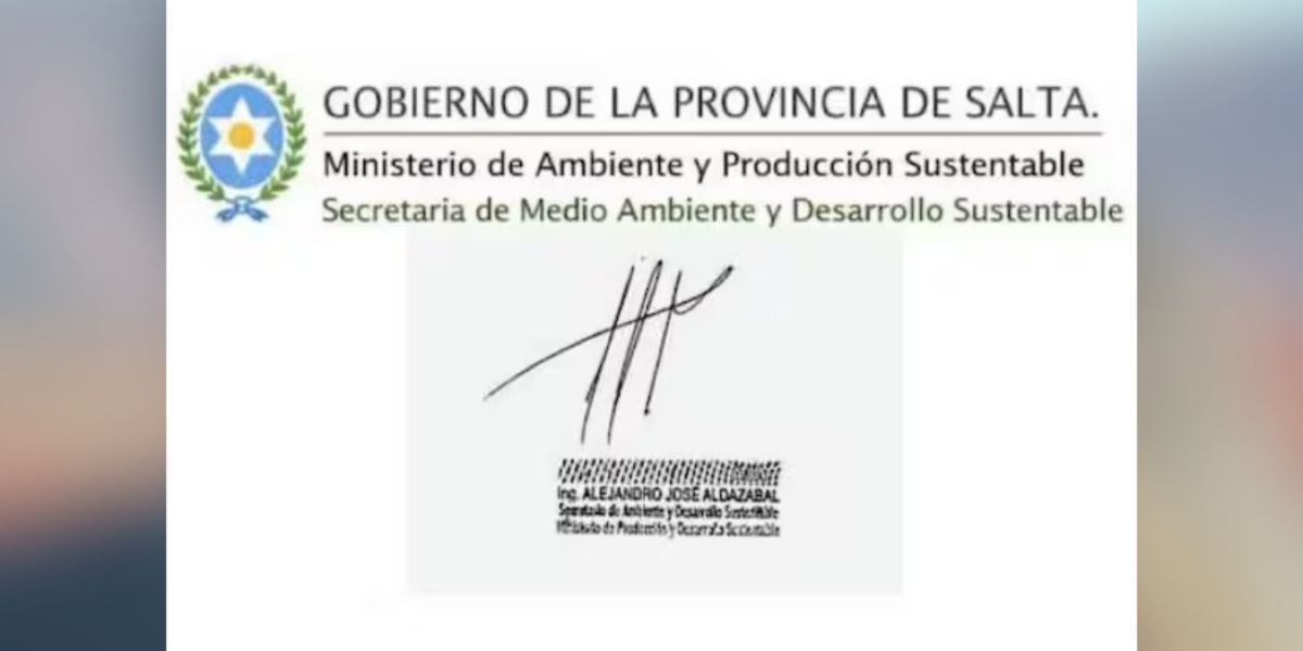 La supuesta firma adulterada