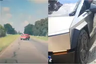 Una camioneta de frente y un choque en cadena: así fue la colisión de Barby Franco con su imponente Tesla