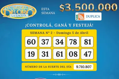 Los Números de Oro de LA GACETA del domingo 5 de abril de 2026