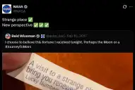 En 2017 una galleta de la fortuna predijo el viaje a la Luna del Artemis II y la NASA lo confirmó