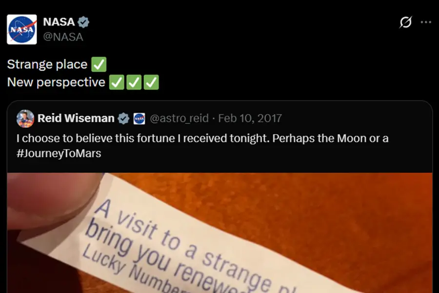 En 2017 una galleta de la fortuna predijo el viaje a la Luna del Artemis II y la NASA lo confirmó