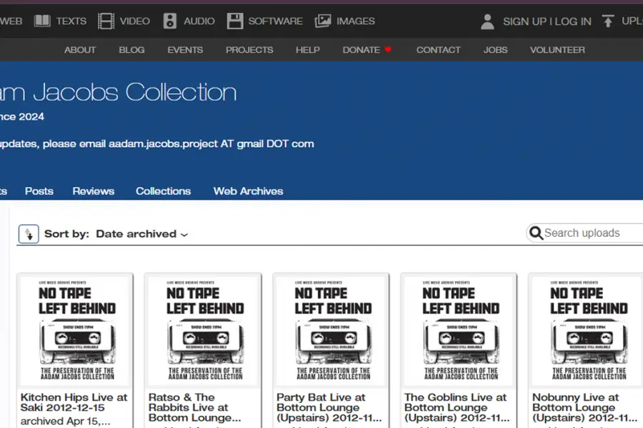 DE CASETES A INTERNET. Miles de conciertos que solo existían en casetes ahora se pueden escuchar desde cualquier lugar. / CAPTURA DE PANTALLA