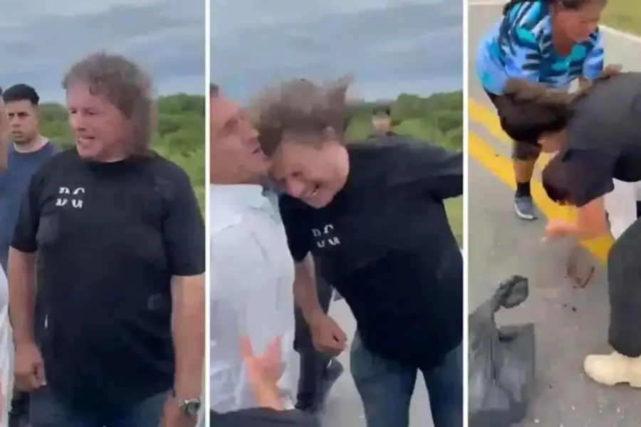 EN LA RUTA NACIONAL. Las imágenes de la agresión que sufrió Pelli en La Madrid se volvieron virales.