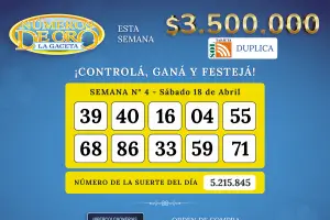 Los Números de Oro de LA GACETA del 18 de abril de 2026