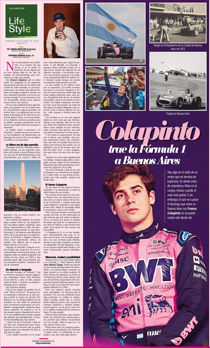 Colapinto trae la Fórmula 1 a Buenos Aires