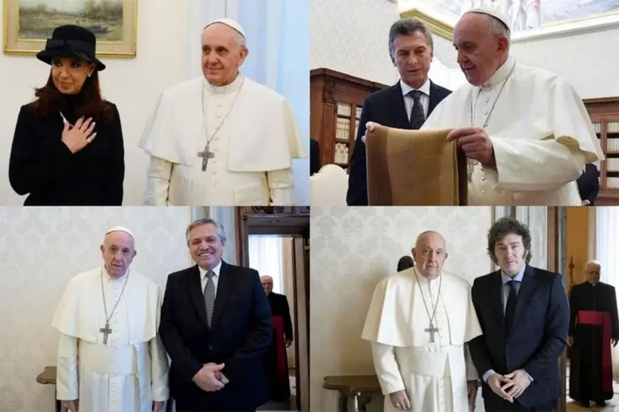 CON PRESIDENTE ARGENTINOS. Mantuvo reuniones con Cristina Kirchner, Mauricio Macri, Alberto Fernández y Javier Milei.