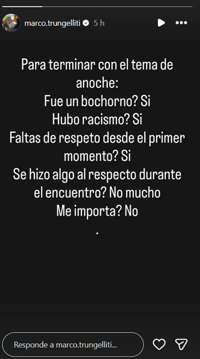 Posteo en Instagram. 