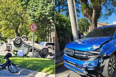 Impactante vuelco en avenida Aconquija: un auto terminó dado vuelta