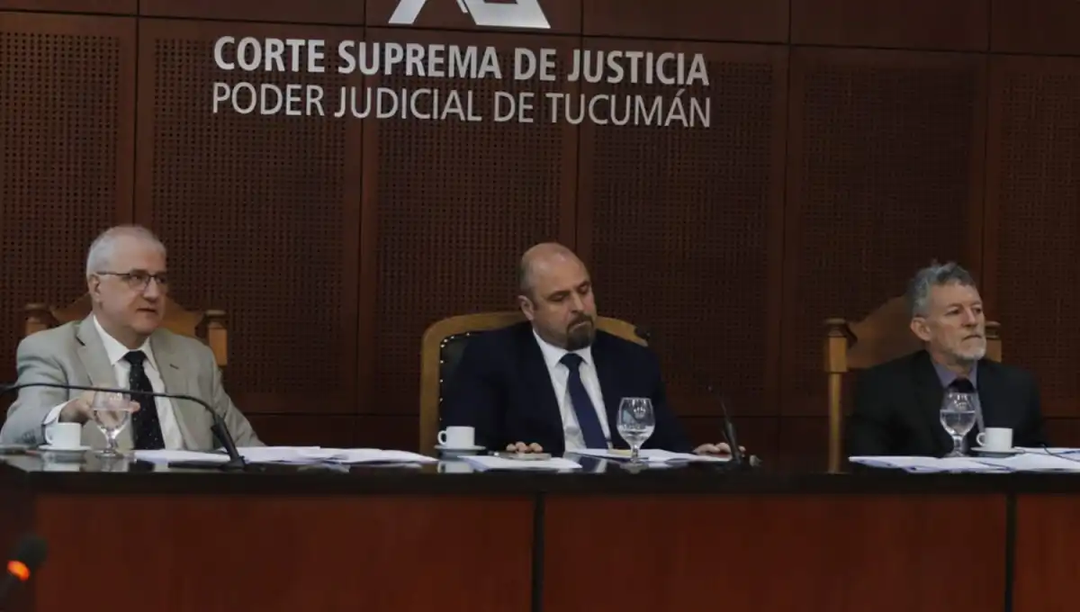 EL VEREDICTO. Los jueces Fabián Fradejas, Gustavo Romagnoli y Luis Morales Lezica tendrán a cargo la sentencia del juicio.
