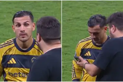 La llamativa reacción de Leandro Paredes al ver la expulsión de Adam Bareiro en la Copa Libertadores
