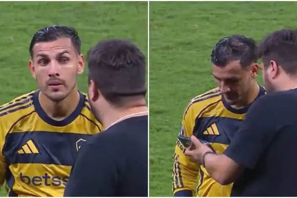 La llamativa reacción de Leandro Paredes al ver la expulsión de Adam Bareiro en la Copa Libertadores