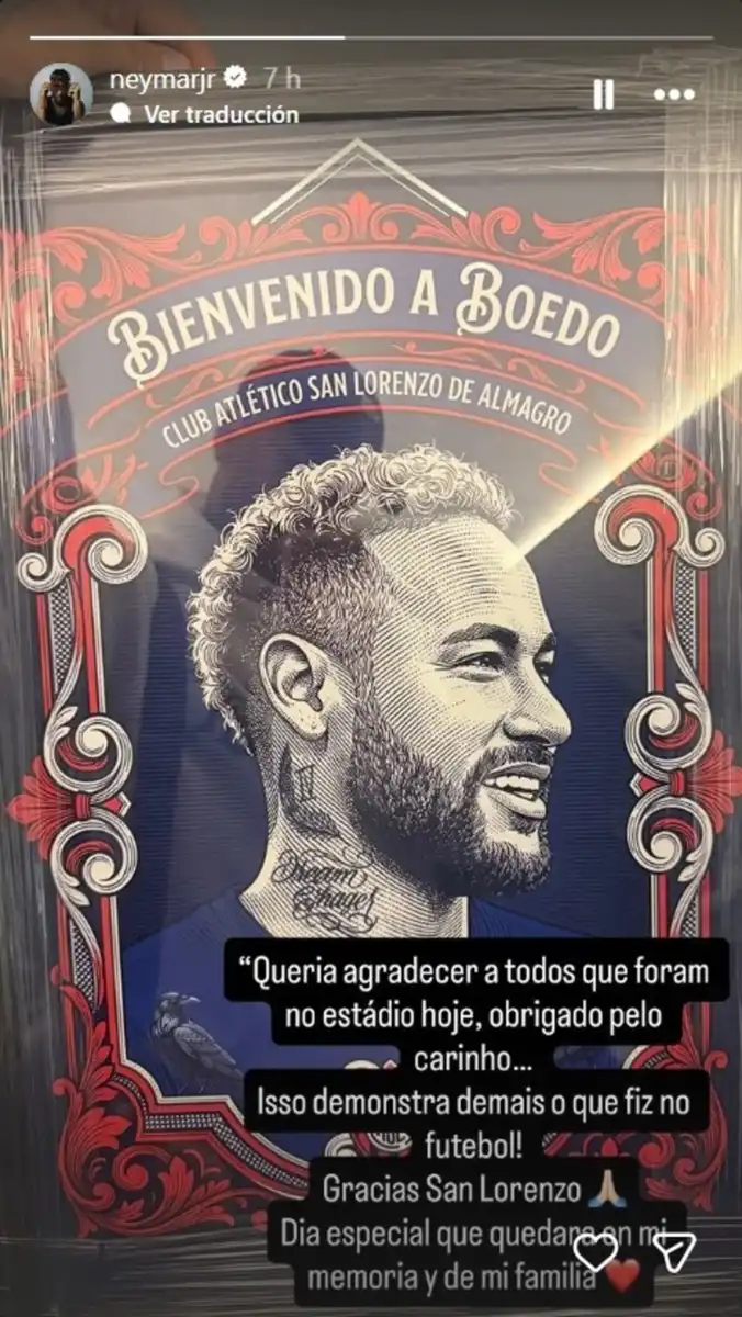 La publicación de Neymar.