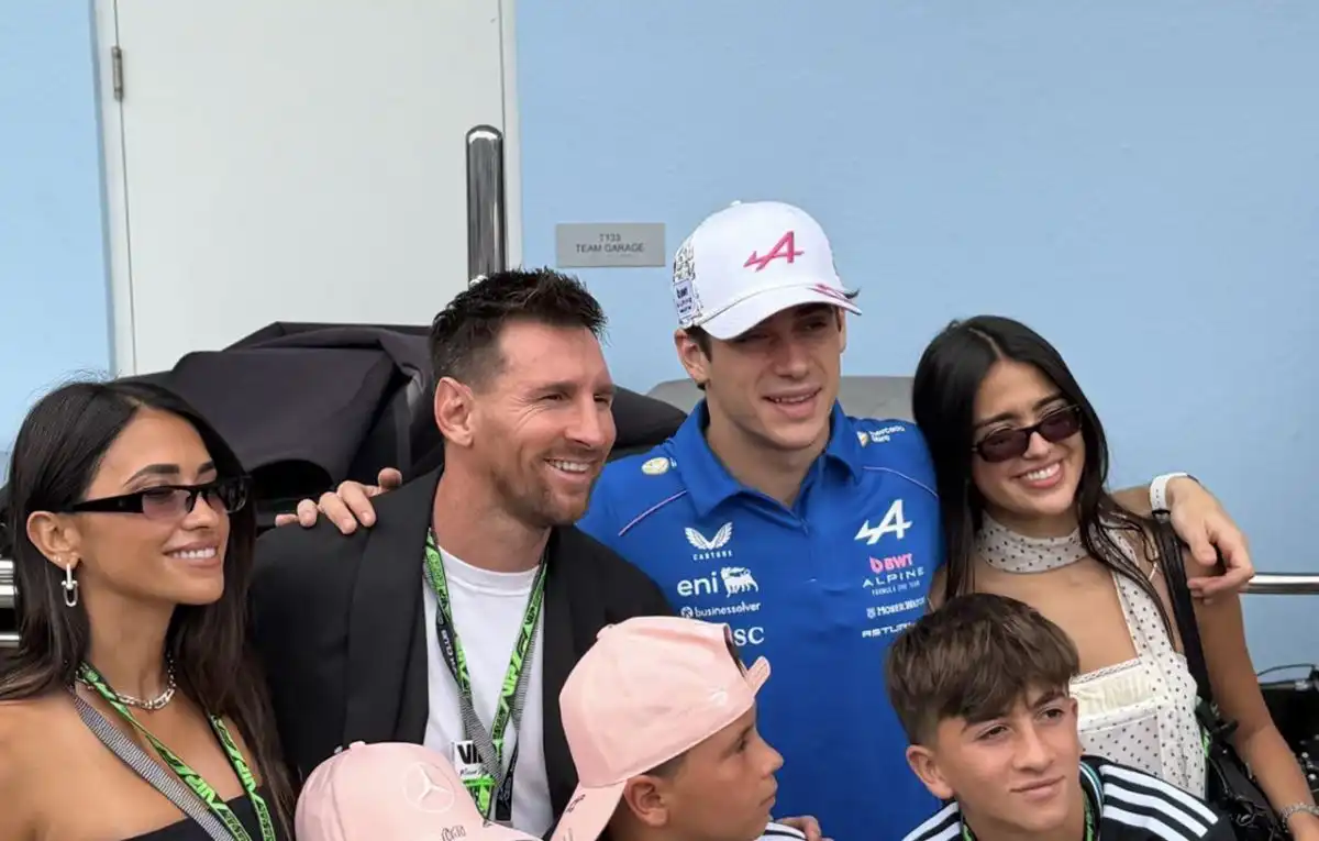 Messi y Colapinto, en el GP de Miami