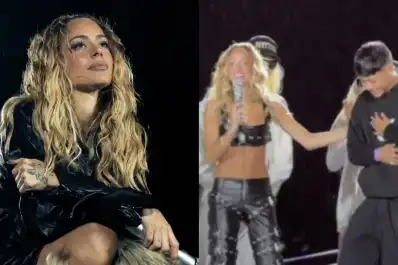 Tini sorprendió a un empleado de limpieza y lo hizo bailar en su show de Salta