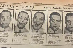 1936. El cómico Luis Arata ilustra un poema satírico en LA GACETA