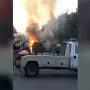 Una camioneta se incendió luego de un choque en Barrio Sur