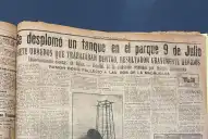 Recuerdos fotográficos: 1927. Trágica caída del tanque del parque 9 de Julio