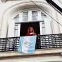 A 23 años de la asunción presidencial de Kirchner: La Cámpora se movilizó y Cristina salió al balcón