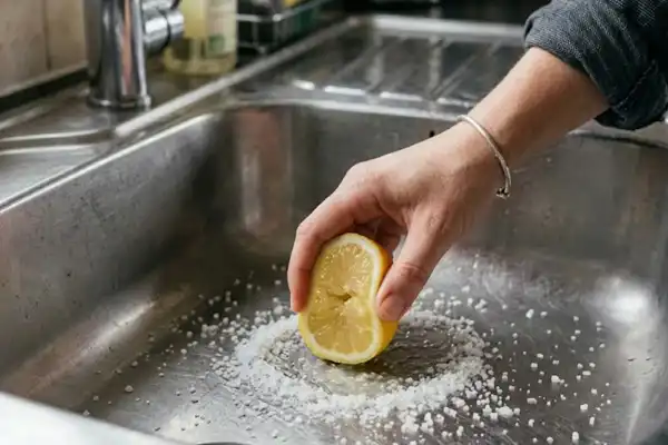 Cómo limpiar la bacha de la cocina con sal gruesa y limón para recuperar el brillo