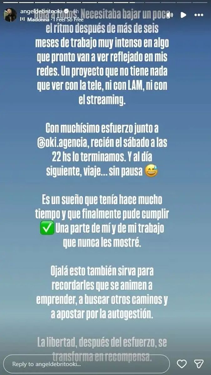 Lejos de LAM, Ángel de Brito trabaja en un proyecto personal desde Miami