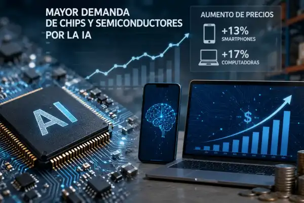 La IA aumenta la demanda de chips y semiconductores: ¿celulares y computadoras más caras?