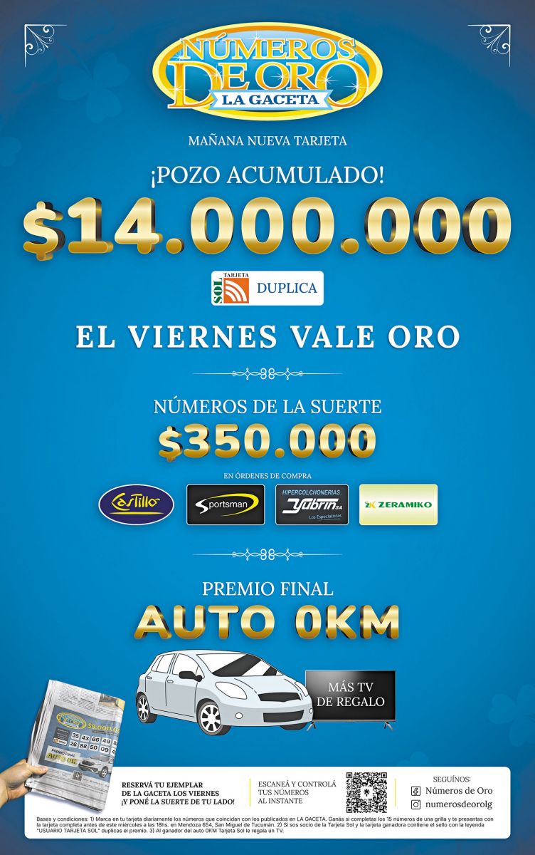 Números de Oro sigue creciendo y el pozo ya alcanzó los $14.000.000