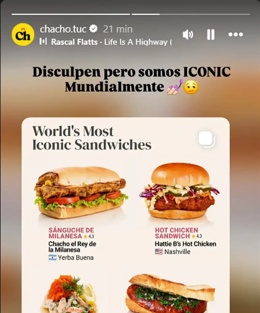 Un prestigioso ranking de comida eligió los sánguches de Chacho entre ...