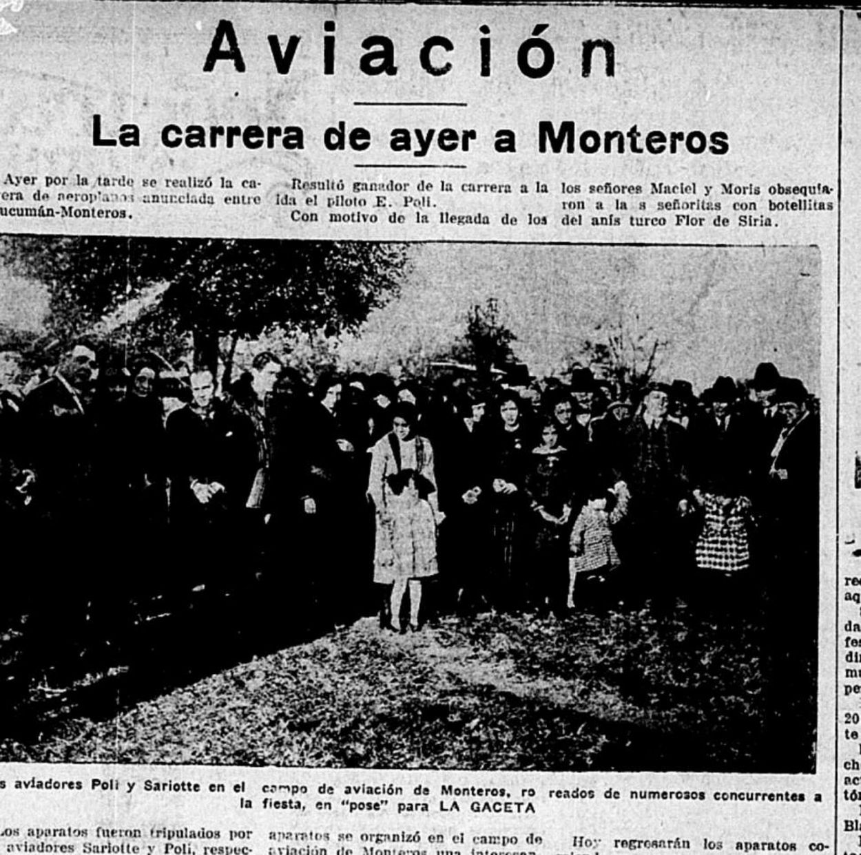 Recuerdos fotográficos: 1922. La primera carrera de aviones, de Tucumán a Monteros