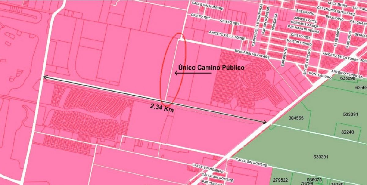 CATASTRO. Se había proyectado una calle pública en la fracción desafectada. 