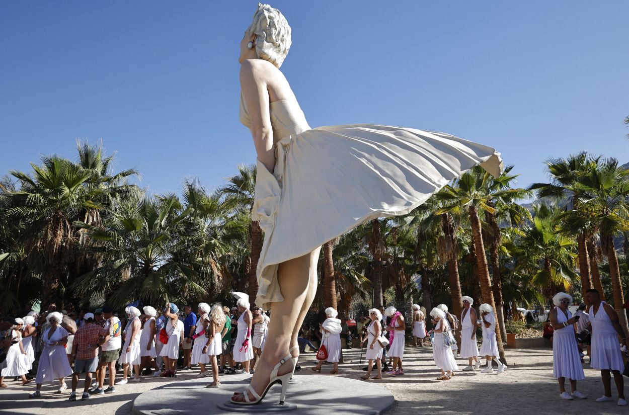 INMORTALIZADA. La estatua de Marilyn Monroe se encuentra en el Downtown Park de Palm Springs, en California.