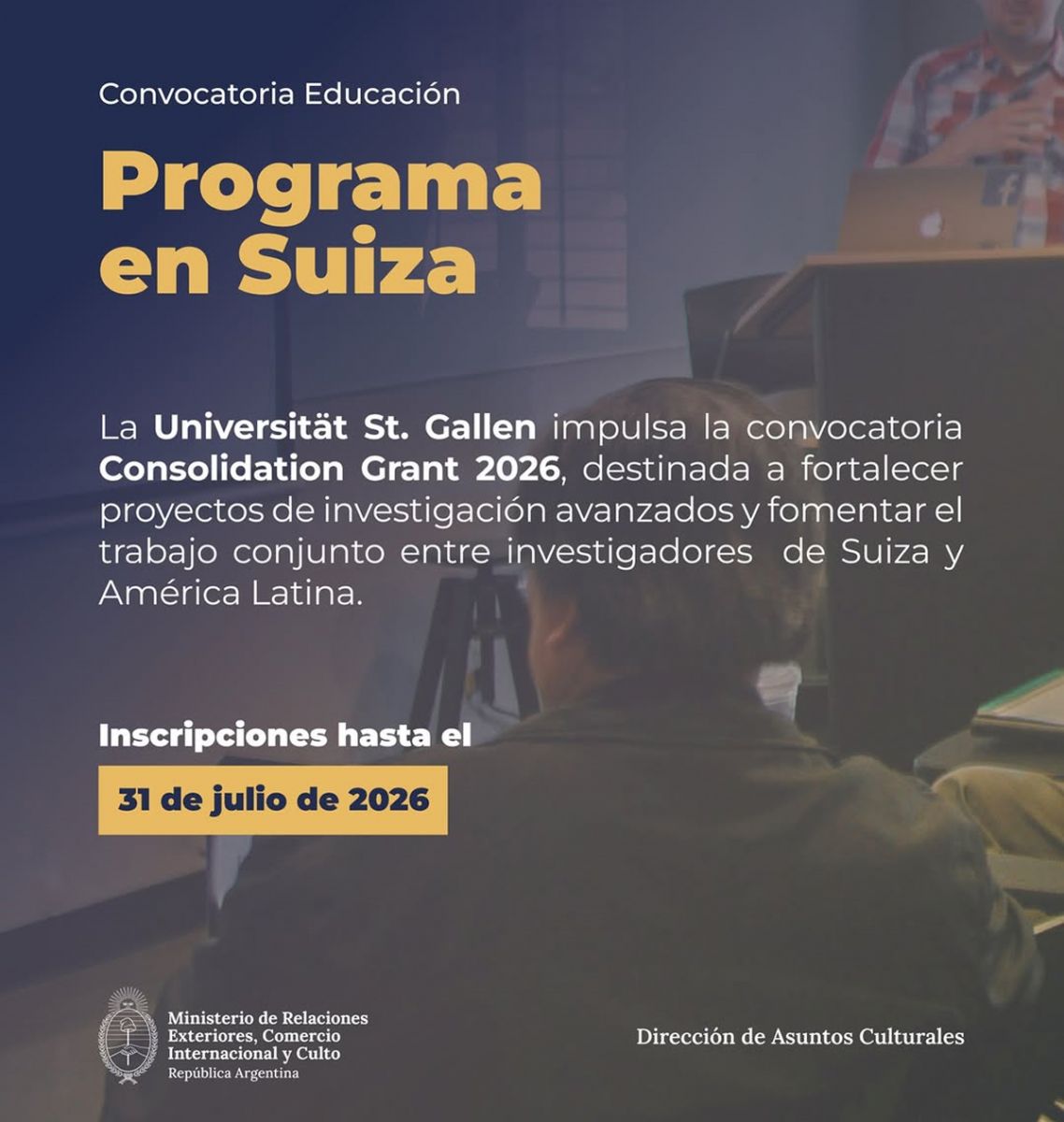 CONVOCATORIA. Una universidad de Suiza financiará proyectos de investigación con hasta 40.000 francos suizos.