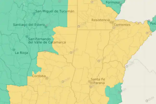 El alerta amarillo por tormentas se expande y alcanza a varias provincias del centro y NEA