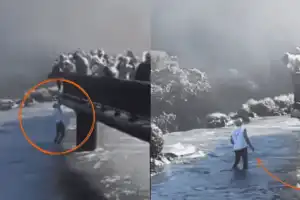 Un nuevo video muestra el momento en el que un turista se arrojó a las Cataratas del Iguazú para recuperar su celular