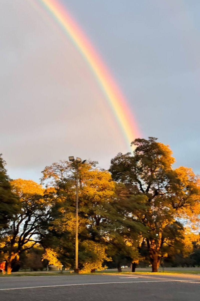 DESDE EL PARQUE. El arco iris llegó luego de días grises y lluviosos. LA GACETA/FOTO DE GONZALO CABRERA TERRAZAS