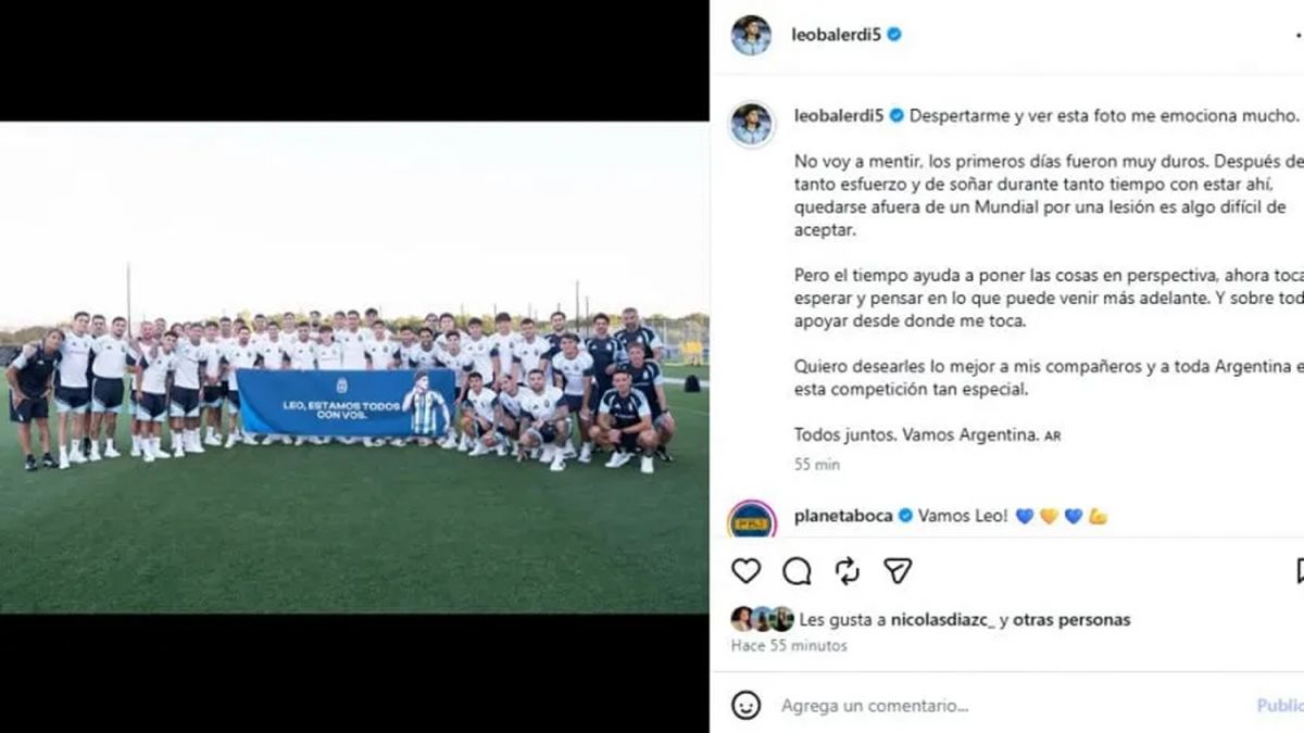 El posteo de Leonardo Balerdi.